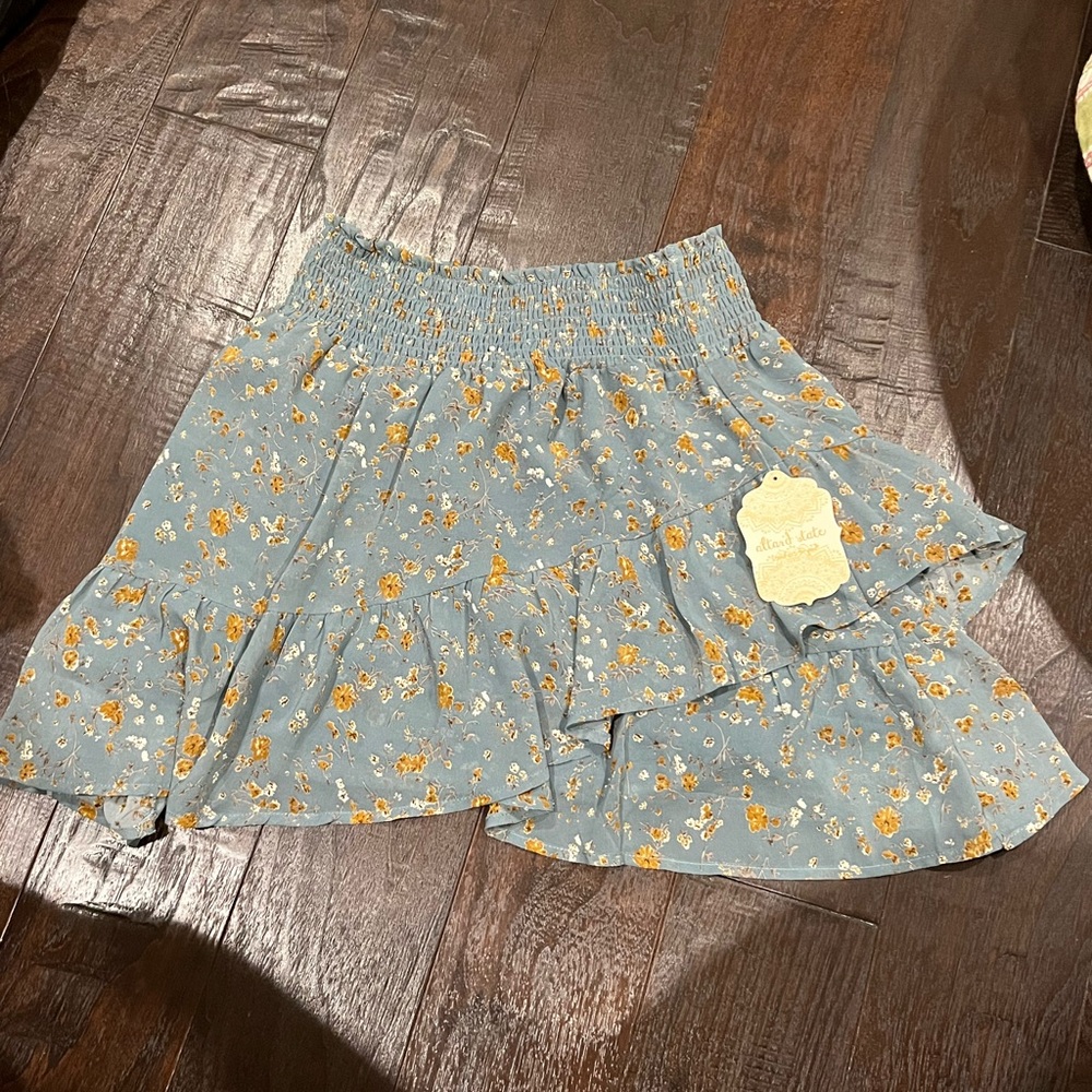 Altar’d State Medium Blue Floral Skirt